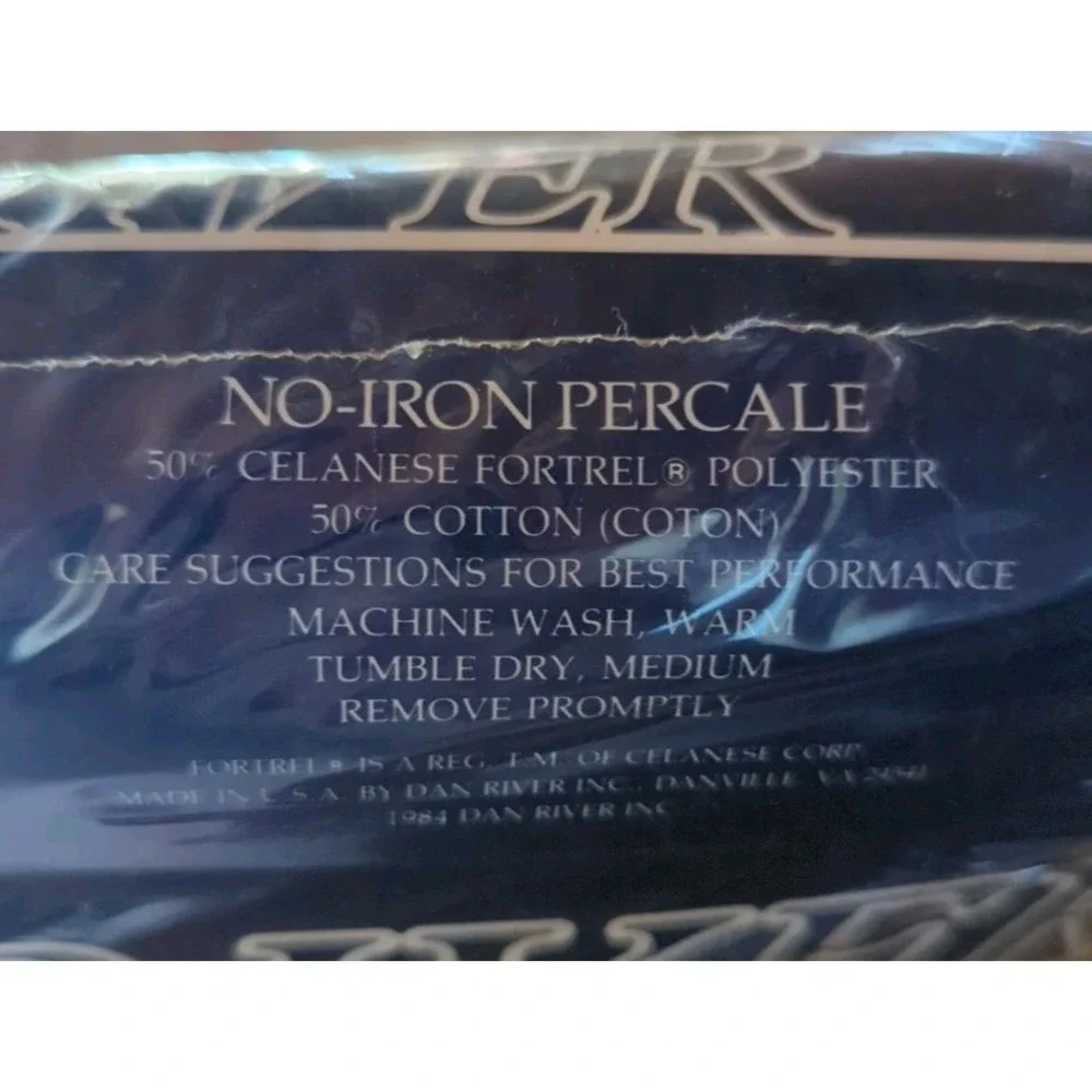 New NIP Vintage DAN RIVER Eyelet Collection Cream Ivory‎ Twin Sheet Set